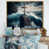 Toile avec cadre flottant or