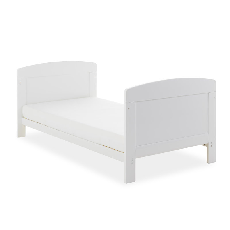 Grace Cot Bed with Foam Mattress, White