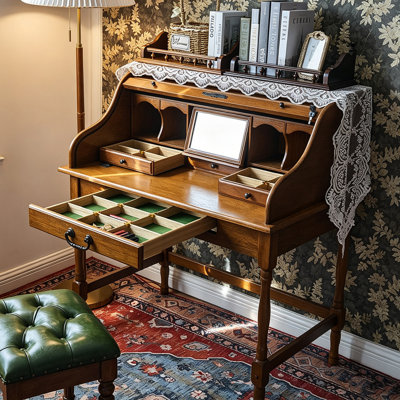 32.28"Retro American-style flip-top dressing table