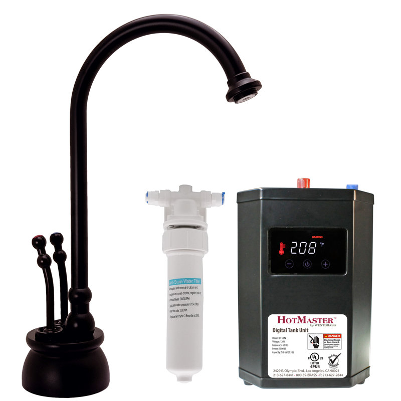 Docalorah 10" 2-Handle Hot and Cold Water Dispenser Faucet with Digital Tank and Filter, Oil Rubbed Bronze
