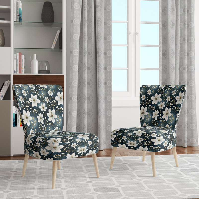 Chaise d'appoint blanche rembourrée Cottage