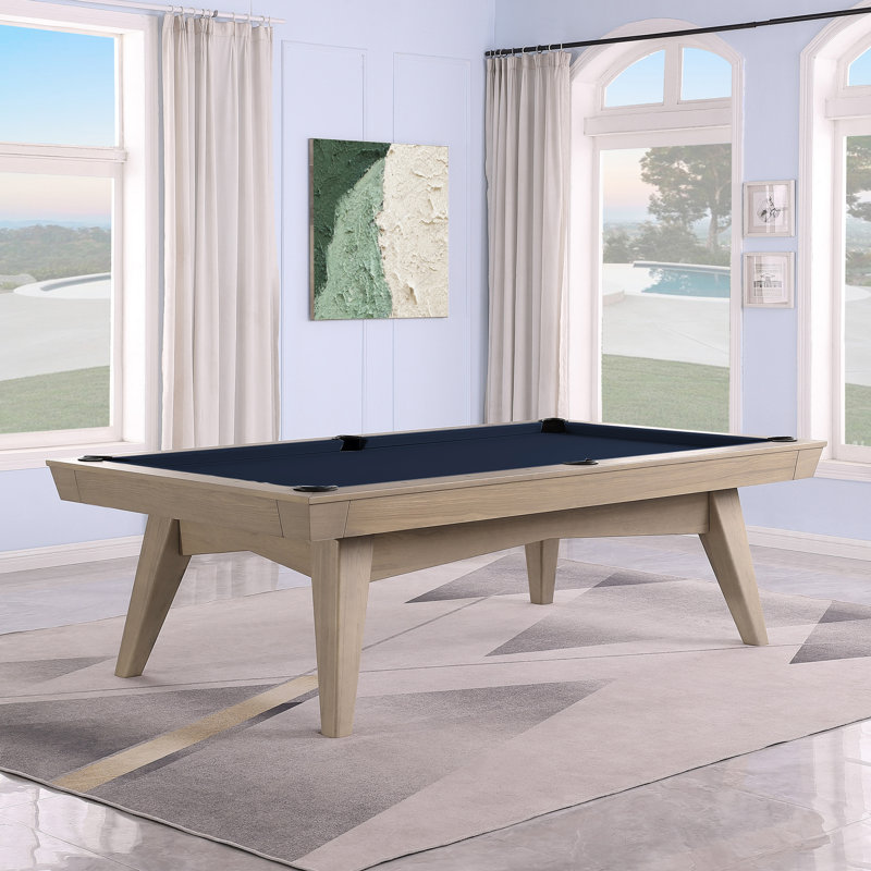 Table de billard sans ardoise ModArt, Bois flottant, Bleu marine résistant à l'eau, 8 pi