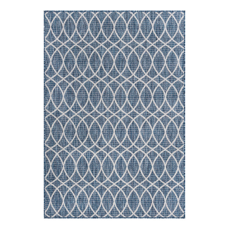 Blue Gitter Indoor/Outdoor Trellis Rug