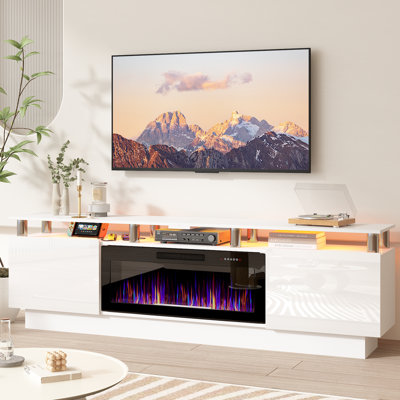 80" Modern Tv Stand With 36" Electric Fireplace