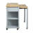 Kitchen Island With Rubber Wood Veneer, Extendable Table, 2 Drawers, Cabinets, Internal Storage Rack, Power Outlet, 6+2 Wheels, Mobile Design In Grey Blue, Ample Storage, Full - Extension Rail, Ac-1079653230