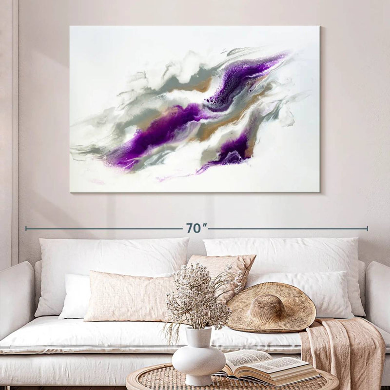 Gris Avery et ciel violet, H 34 po x l 51 po