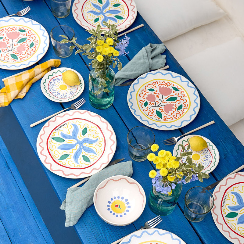 Summer Bliss Handmade Stoneware Dinner Plate