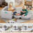 2 in 1 Kids Chair with Sturdier Armrests, Kids Sofa, Folding Toddler Couch & Recliner Seat-817787601
