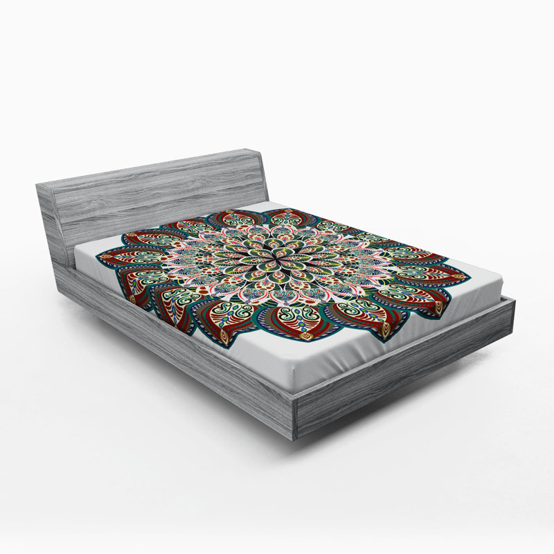 Microfiber Floral Fitted Sheet, Full/Double Fitted Sheet