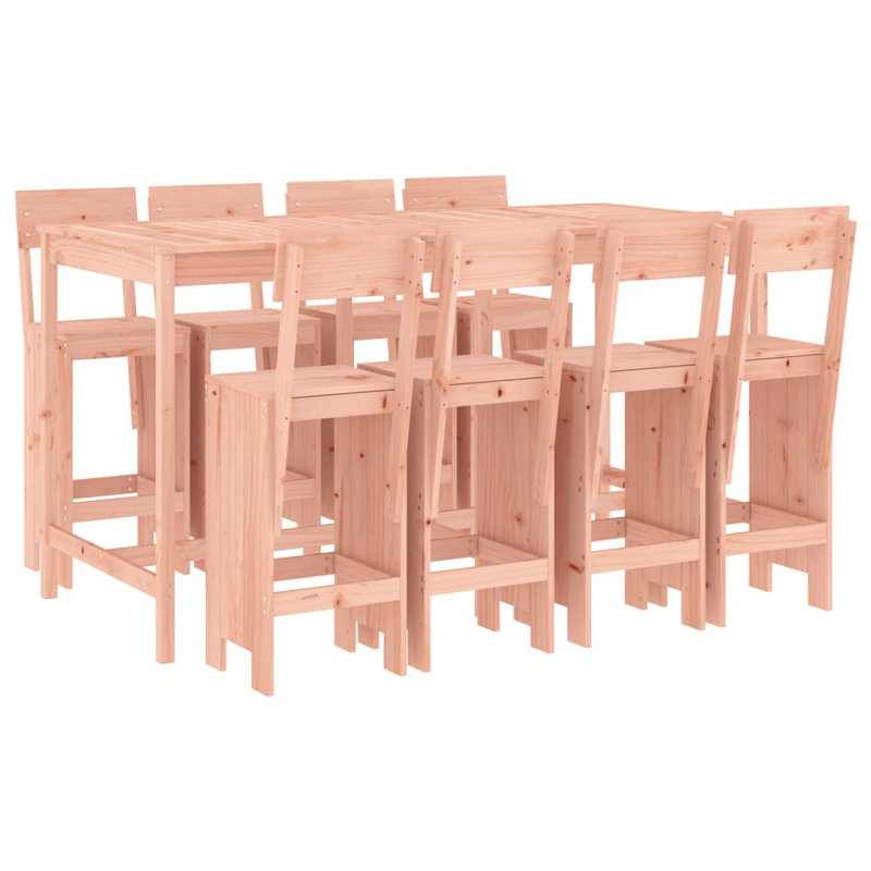 Azmira Brayden Studio Bar Set with Wood Frame and Solid Wood Outer Material, Pink
