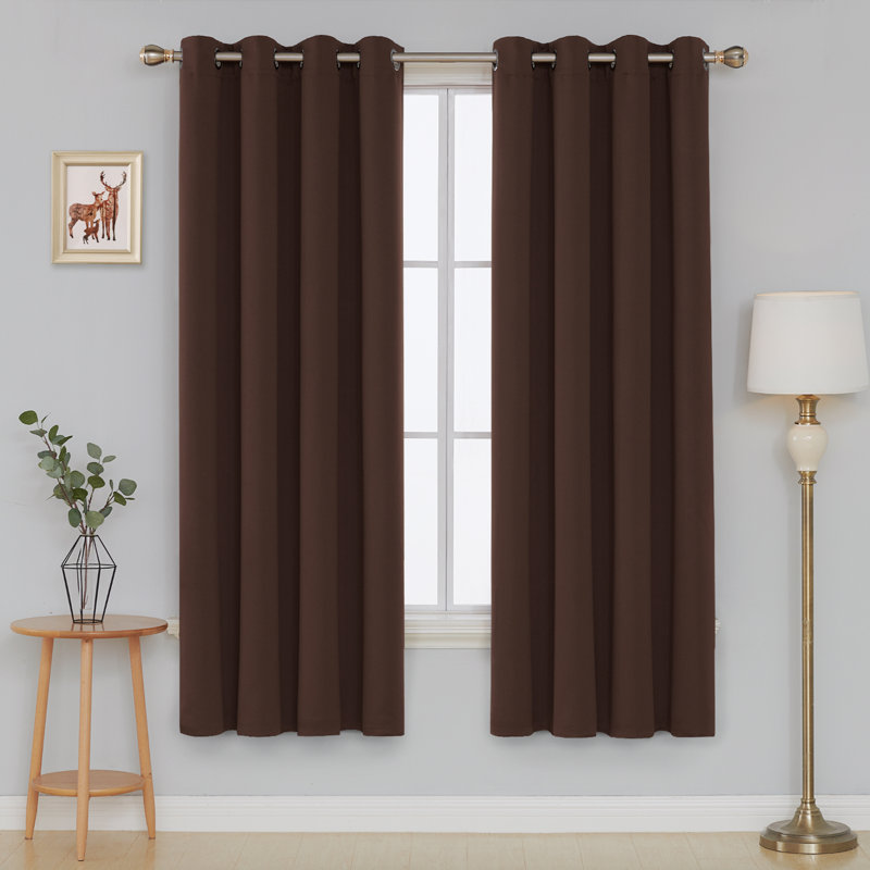 Cabrera Blackout Curtain Pair, Black, Width 140 x Drop 183 cm
