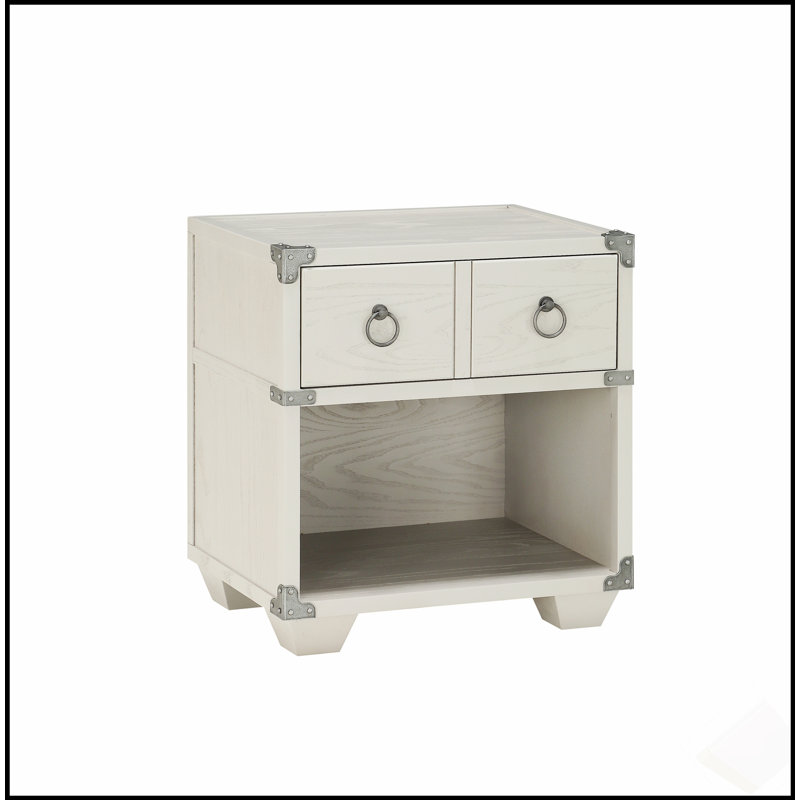 Table de chevet ornée à finition grise avec tiroir coulissant lisse et fabrication durable pour les chambres modernes