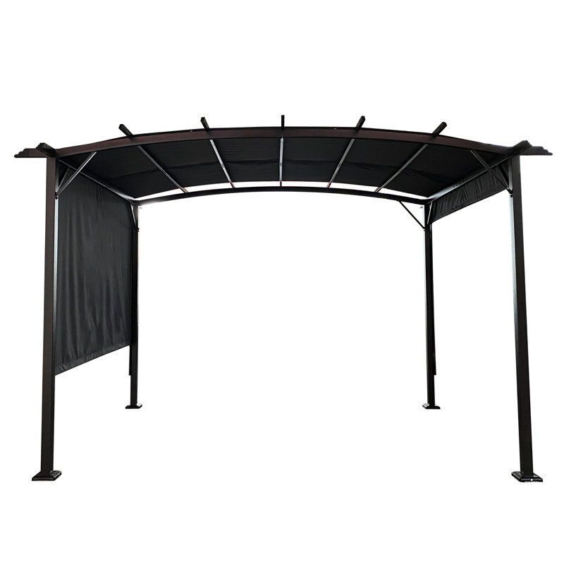 Pavillon de jardin extérieur 12 pi x 9 pi - Auvent rétractable, structure en acier pour les espaces de réception de la cour Pergola 12 pi x 9 pi, auvent de jardin