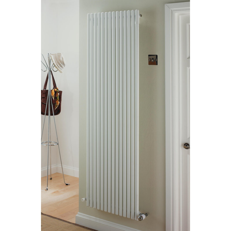Camron Vertical Designer Radiator, White, 180 cm H x 47 cm W x 8.6 cm D
