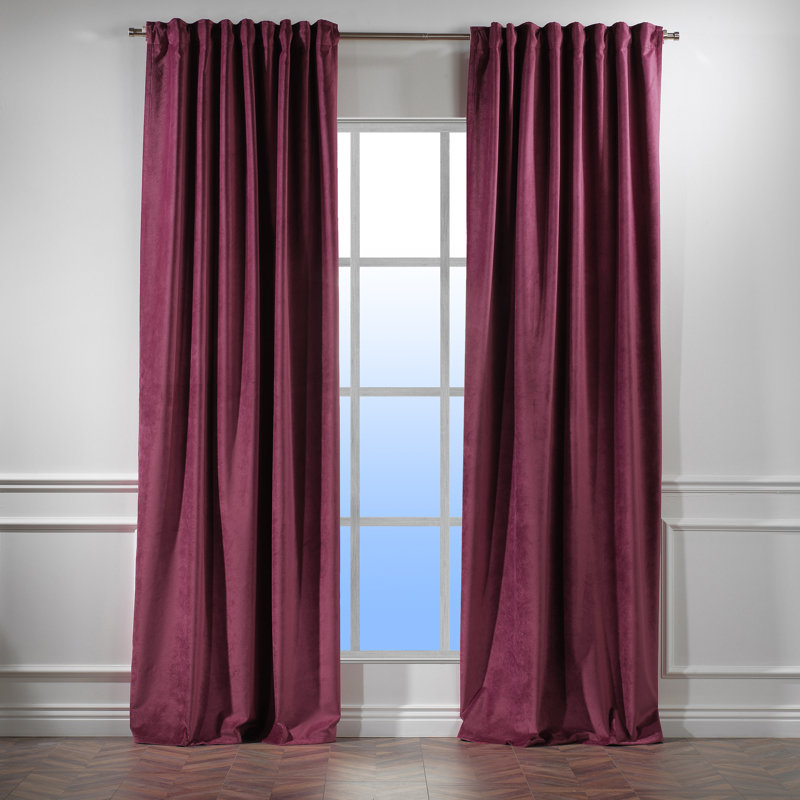Matte Velvet Extra Wide x Extra Long Custom Made Decorative Double Panel, 52" W x 84" L, 52 Rose