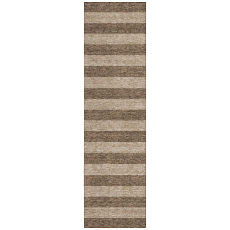 Dorotheus Washable Striped Indoor / Outdoor Rug, Runner 2'3" x 7'6"