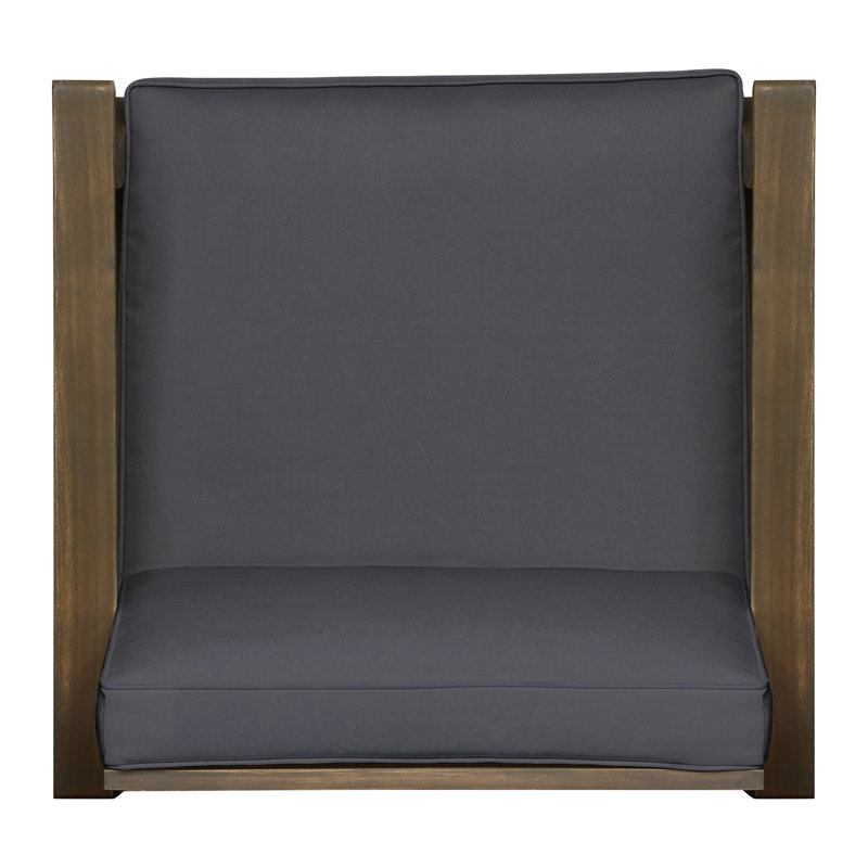 Fauteuil club Perla, moderne et confortable, Dark Gray Frame/Dark Gray Cushion