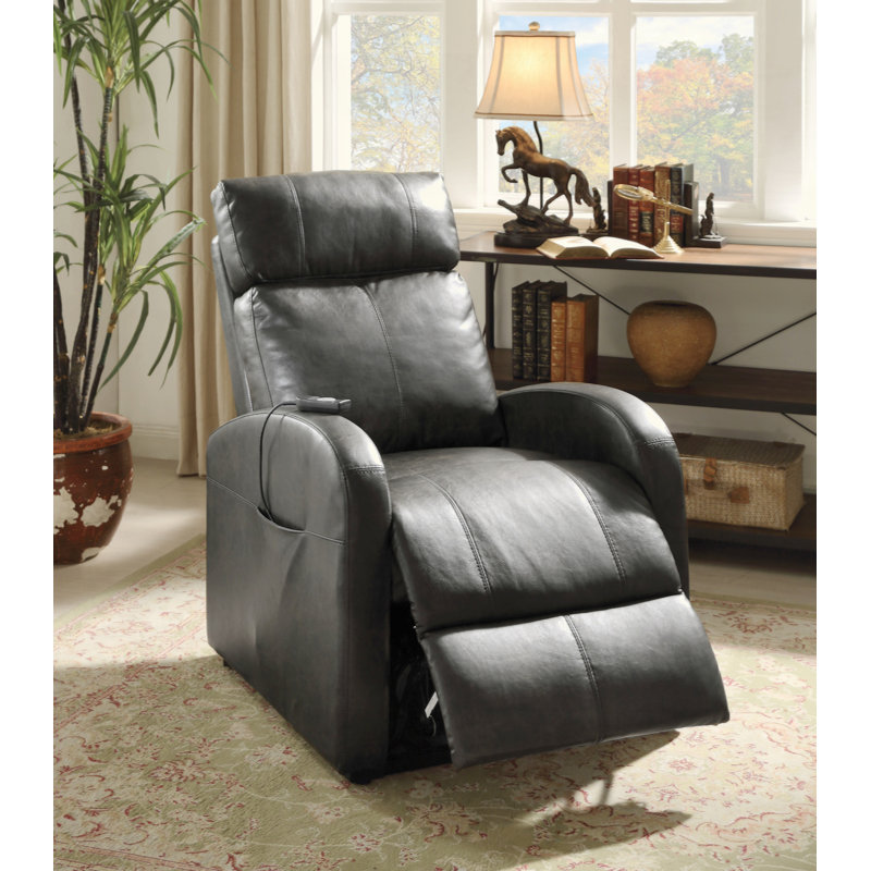 Rodborough PU Recliner W/ Power Lift, Black