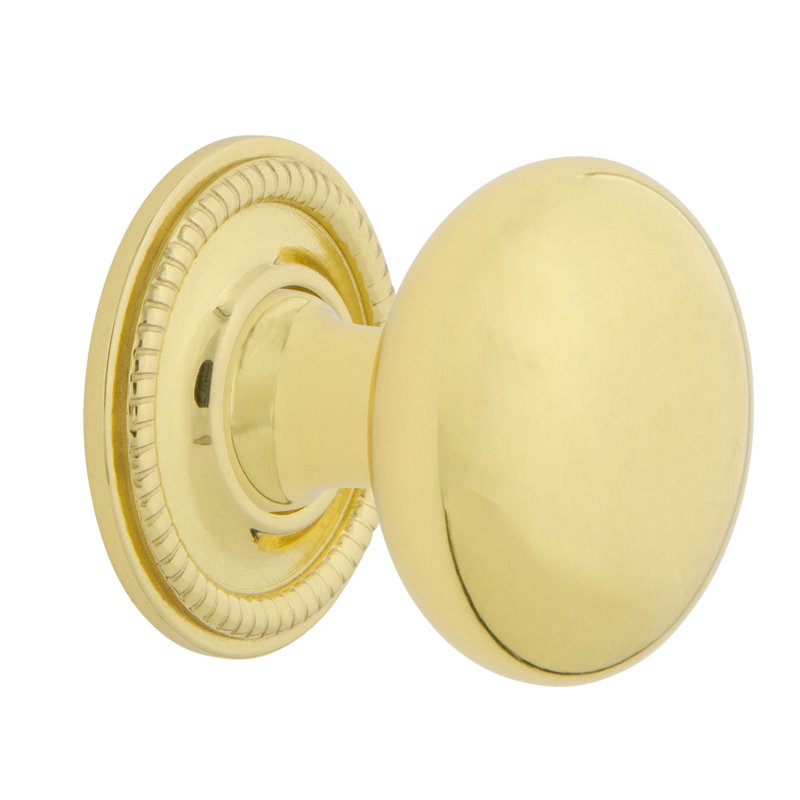 New York 1 3/8" Diameter Round Knob, Unlacquered Brass