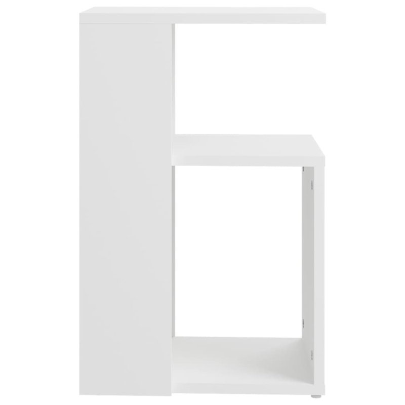 Gnni Floor Shelf End Table, White, White