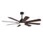 Ventilateur de plafond moderne noir 62 po avec télécommande et ensemble d'éclairage à DEL pour chambre Cissline