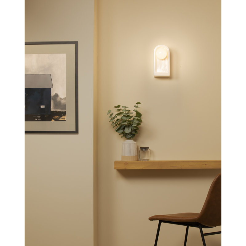Rosalino Ceramic Flush Mounted Sconce, Bisque