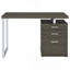 Bureau réversible à 3 tiroirs gris patiné