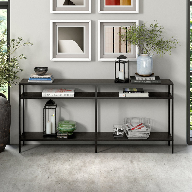 Console Table, Blackened Bronze, 76.2 H x 162.6 W x 30.5 D cm