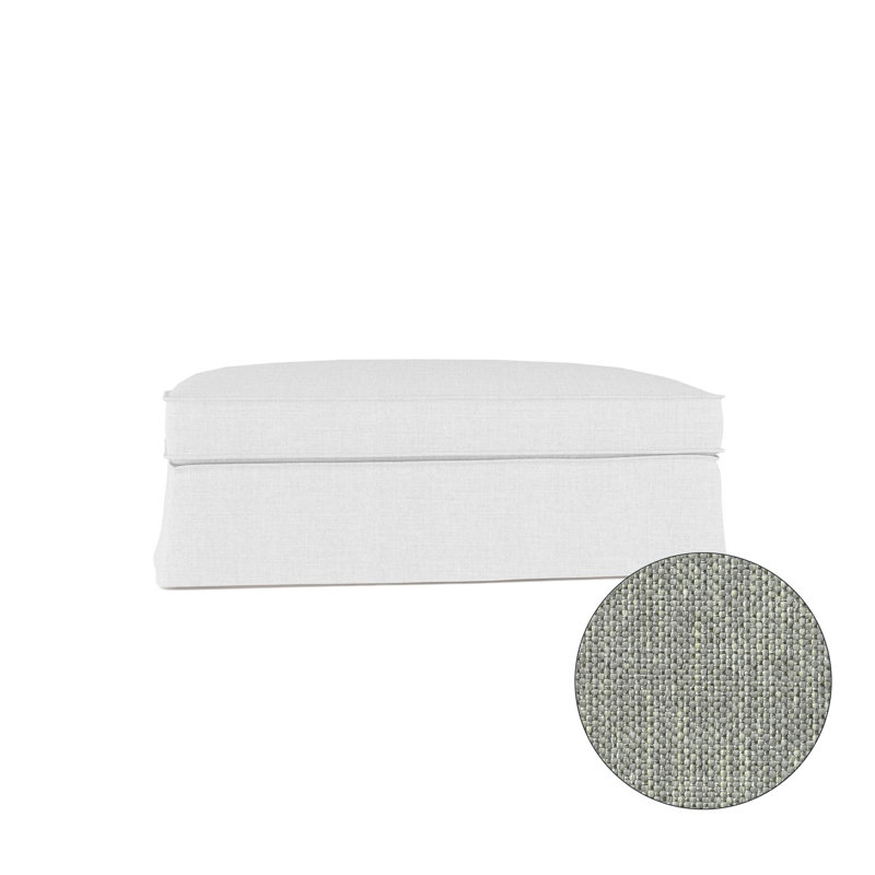 Mulberry Ottoman, Plush Velvet Oyster, Weathered