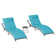 2-Piece Foldable "S"-Shaped Reclining Chaise Lounge Set With Adjustable Backrest And Foldable Rattan Coffee Table