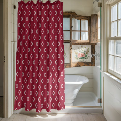 Red Polka Elegance - Premium Shower Curtain