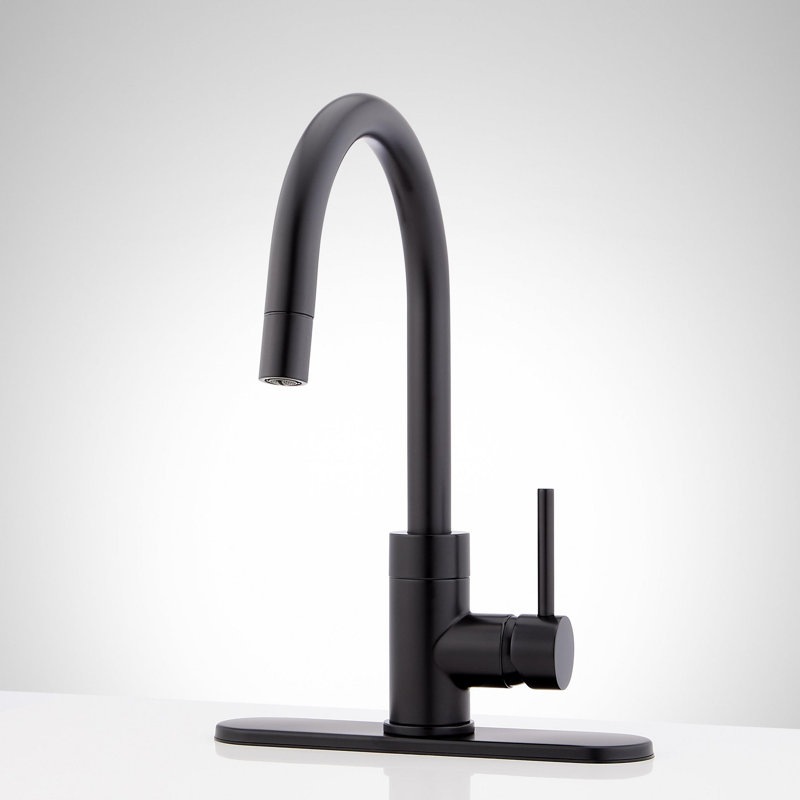 Ravenel Single-Hole Pull Down Bar Faucet - Brushed Gold, Matte Black
