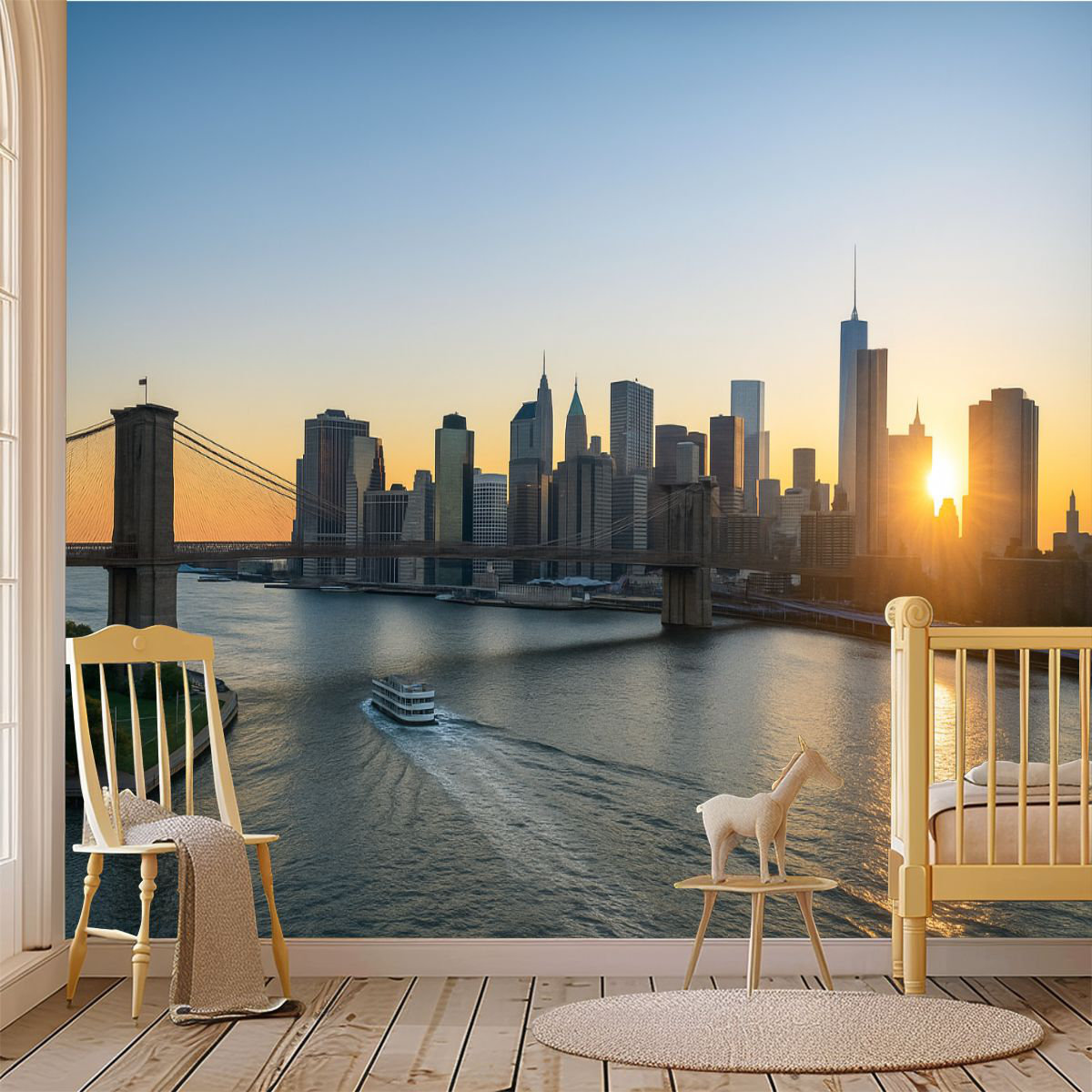 Latitude Run® Peel and Stick Wallpaper Wall Mural skyline New York City ...