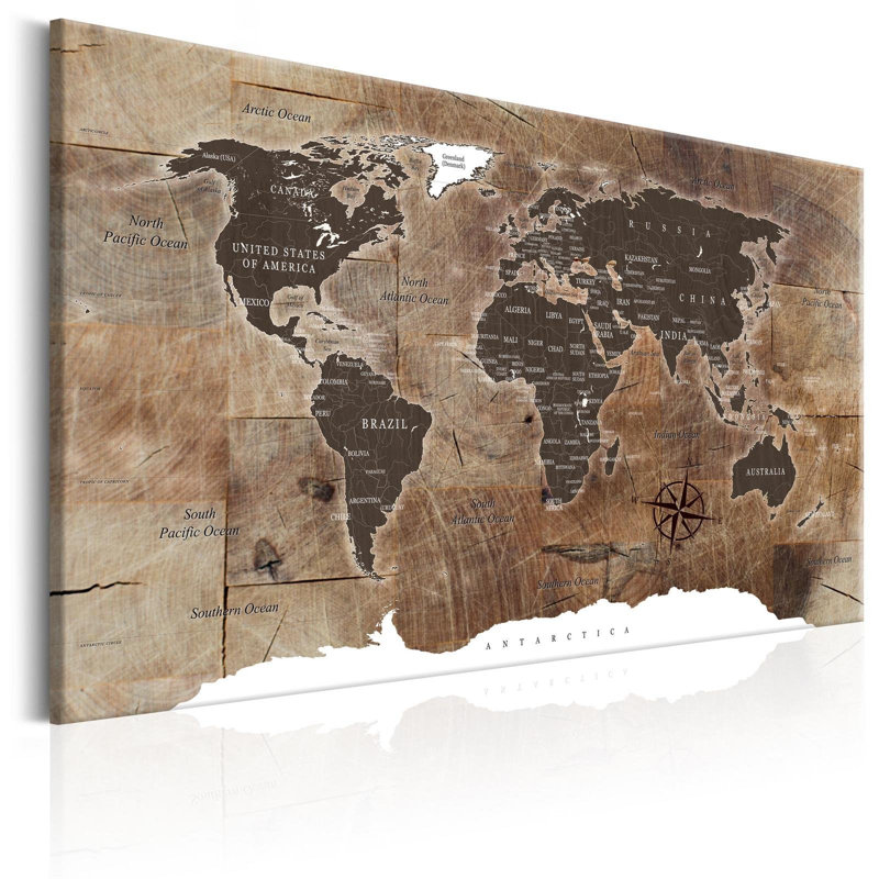 Leanna, mosaïque en bois sur toile, H 16 po x l 24 po x P 0,7 po