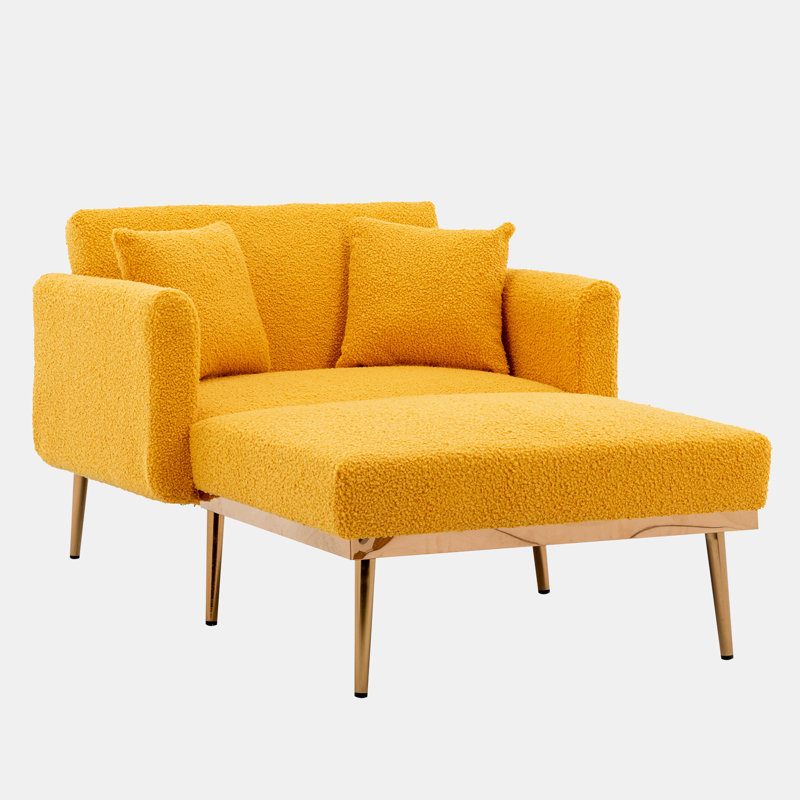 Hinderike Upholstered Accent Chair, Mustard Teddy