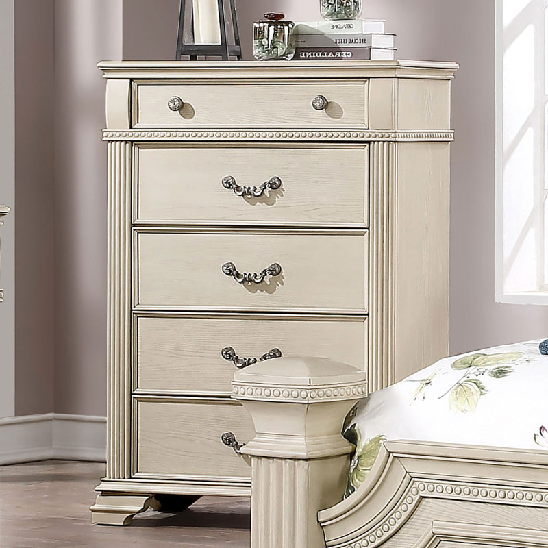 Coffre traditionnel l 36,6 po, blanc antique, Blanc antique