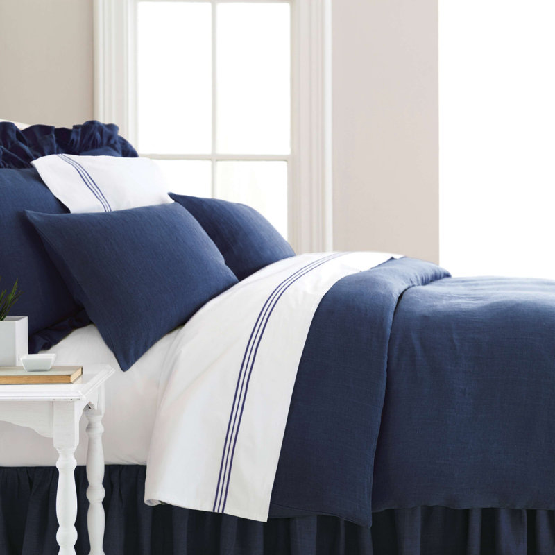 Trio Flat Sheet, Indigo, King Flat Sheet