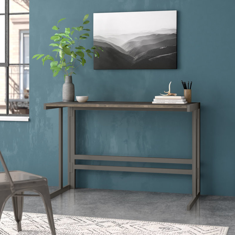 Montreal Metal Base Writing Desk, Antique/Espresso