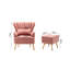 Tybalt Velvet Wingback Chair With Footstool-1639618437