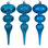 Vickerman 8" Swirl Finial Ornament Assortment. Two matte, two shiny, and two glitter.