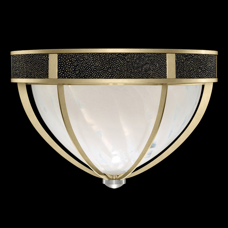Mirage Glass Flush Mount, Standard Soft Gold Leaf/Nickel, Black Knight