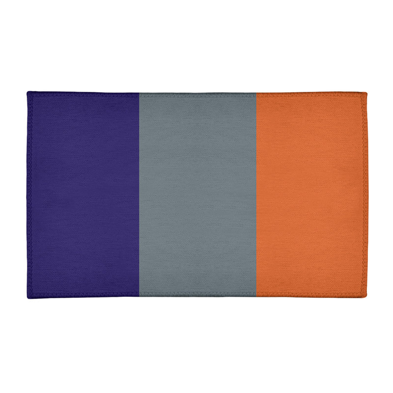 Tapis à rayures mauve/gris/orange, Rectangle 2 pi x 3 pi