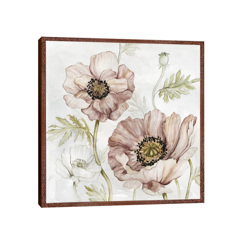 Washed Botanical IV by Carol Robinson - Print on Canvas, 45.72 cm H x 45.72 cm W, Classic Brown Wood Framed