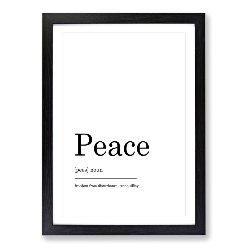 Definition of Peace - Framed Print, 36cm H x 27cm W x 2cm D, Black