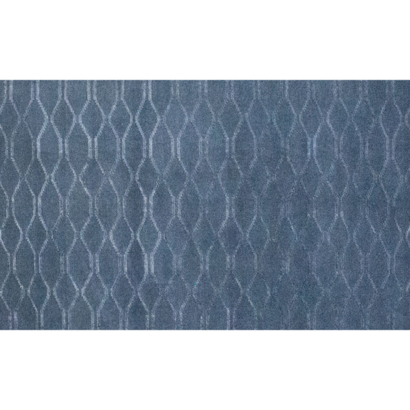 Hand Knotted Area Rug in Blue, Rectangle 6' x 9'