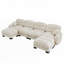 Canapé modulaire en forme de U plissé avec tissu chenille, 2 repose-pieds et mousse ergonomique 4 places-76274308