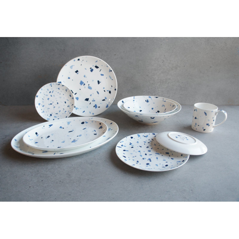 Terrazzo Azzurro Bone China Dinner Plate