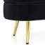 Banc de rangement repose-pieds ovale en flanelle avec pieds en métal-1973081000