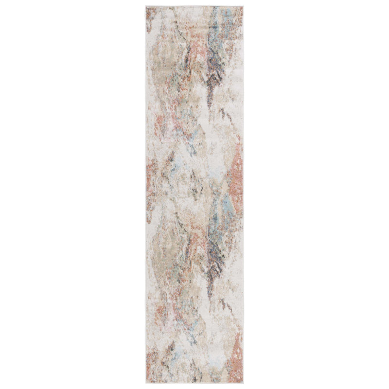 Tapis ivoire / rouille Phoenix 504 Phoenix, Tapis de couloir 2 pi 2 po x 9 pi