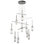Link 10-Light Mobile Pendant - Soft Gold - Blown Clear Glass with White Threading - Long Overall Height